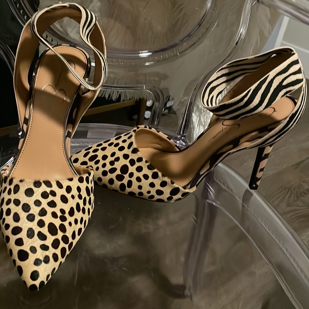 Animal print Sz 9 tan/ brown heel